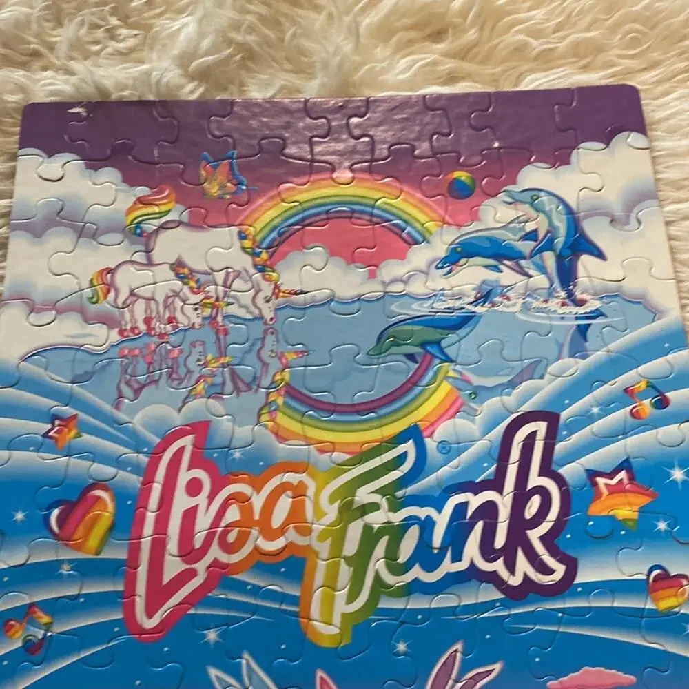 Vintage Lisa Frank 108 Piece Puzzle Colorful Rainbow Bunnies Bear Unicorn OS - Picture 3 of 9